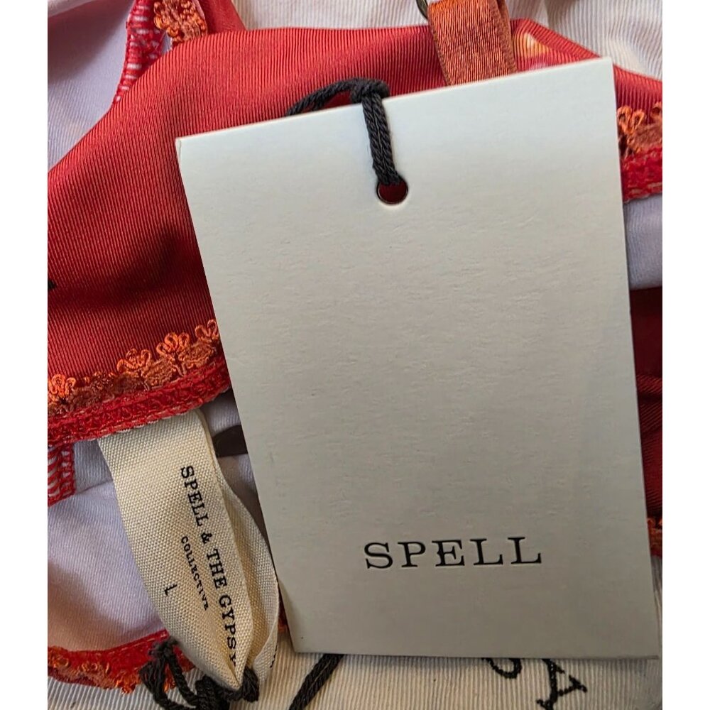 Spell & The Gypsy Collective NWT Joni Bra Red bralette Floral Bag Large - Picture 4 of 5